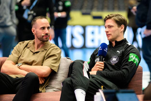 Herning: Handball EM 2026 - Media Day - Deutschland Rune Dahmke (Deutschland) Herning Jyske Bank Boxen Daenemark