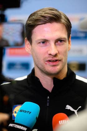 Herning: Handball EM 2026 - Media Day - Deutschland Rune Dahmke (Deutschland) Herning Jyske Bank Boxen Daenemark