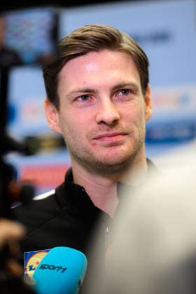 Herning: Handball EM 2026 - Media Day - Deutschland Rune Dahmke (Deutschland) Herning Jyske Bank Boxen Daenemark