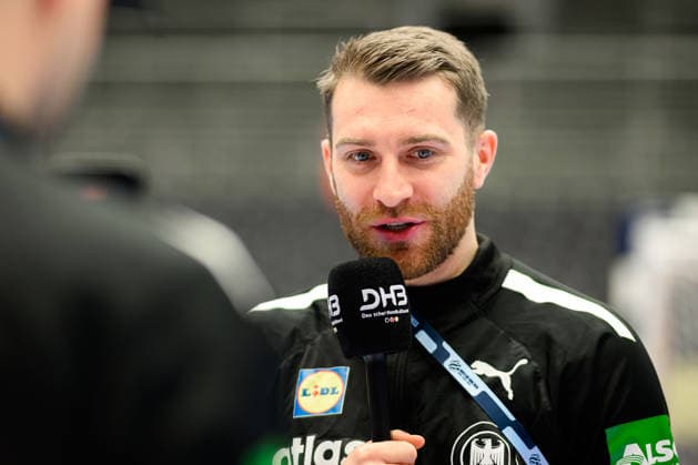 Herning: Handball EM 2026 - Media Day - Deutschland Lukas Mertens (Deutschland) Herning Jyske Bank Boxen Daenemark