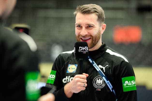 Herning: Handball EM 2026 - Media Day - Deutschland Lukas Mertens (Deutschland) Herning Jyske Bank Boxen Daenemark