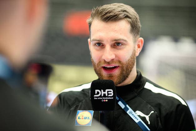 Herning: Handball EM 2026 - Media Day - Deutschland Lukas Mertens (Deutschland) Herning Jyske Bank Boxen Daenemark