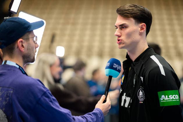 Herning: Handball EM 2026 - Media Day - Deutschland Miro Schluroff (Deutschland) Herning Jyske Bank Boxen Daenemark