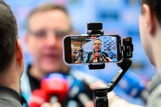 Herning: Handball EM 2026 - Media Day - Deutschland Trainer Alfred Gislason (Deutschland) Herning Jyske Bank Boxen Daenemark