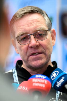 Herning: Handball EM 2026 - Media Day - Deutschland Trainer Alfred Gislason (Deutschland) Herning Jyske Bank Boxen Daenemark