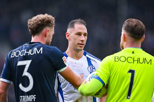 31.01.2026, Fussball, 2. Bundesliga, Saison 2025 2026, 20. Spieltag, VfL Bochum - FC Schalke 04, Philipp Strompf (VfL Bochum 1848), Nikola Katic (FC Schalke 04), Torwart Timo Horn (VfL Bochum 1848) xRHR-FOTO YYx