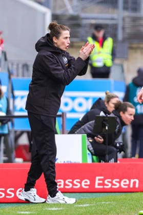 260131 SGS ESSEN VS FC UNION BERLIN head coach Heleen Jaques of SGS Essen pictured during a female soccer game between SGS Essen and FC Union Berlin on the 16 th matchday of the 2025-2026 season of the Google Pixel Frauen Bundesliga , on Saturday 31 January 2026 in Essen , Germany . PHOTO SPORTPIX Sevil Oktem Essen Stadion an der Hafenstraße Germany  Copyright: xSportpix.bex xSevilxOktemxSevilxOktemx