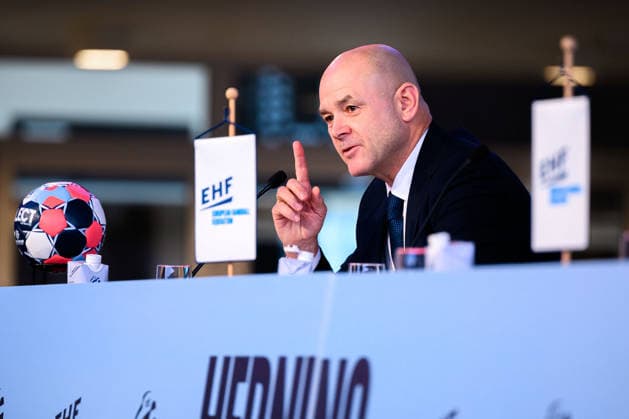 Herning: Handball EM 2026 - Media Day - Deutschland EHF-Generalsekretär Martin Hausleitner Herning Jyske Bank Boxen Daenemark