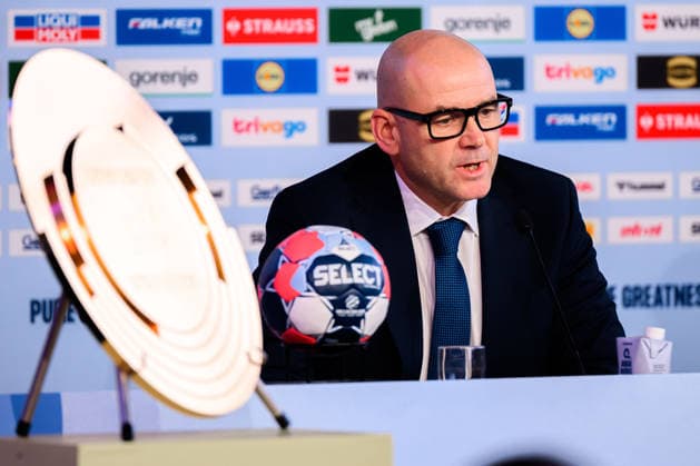 Herning: Handball EM 2026 - Media Day - Deutschland EHF-Generalsekretär Martin Hausleitner Herning Jyske Bank Boxen Daenemark