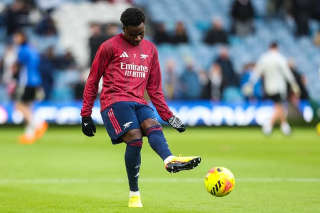 Leeds United v Arsenal, Premier League Bukayo Saka Of Arsenal injures himself during warm up during the Leeds United v Arsenal Premier League match at Elland Road, Leeds, England on 31 January 2026 Credit: Lee Keuneke Every Second Media Editorial use only. All images are copyright Every Second Media Limited. No images may be reproduced without prior permission. All rights reserved. Premier League and Football League images are subject to licensing agreements with Football DataCo Limited. see https: www.football-dataco.com Copyright: xIMAGO EveryxSecondxMediax ESM-1781-0038 LeexKeunekex xEveryxSecondxMediax