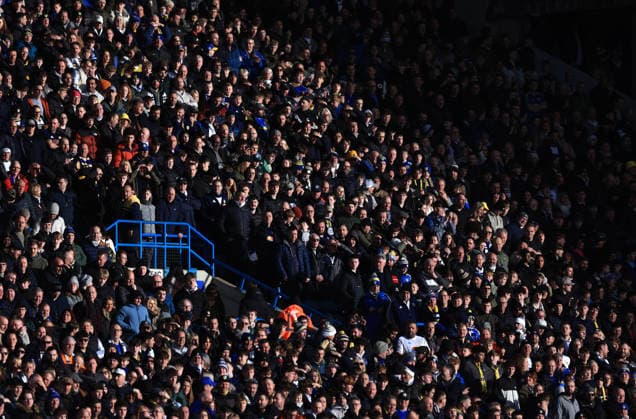Leeds, England, 31st January 2026. Leeds United fans watch the match during the Leeds United vs Arsenal Premier League match at Elland Road, Leeds. Picture credit should read: Jessica Hornby Sportimage EDITORIAL USE ONLY. No use with unauthorised audio, video, data, fixture lists, club league logos or live services. Online in-match use limited to 120 images, no video emulation. No use in betting, games or single club league player publications. SPI_046_JH_LEEDS_ARSENAL SPI-4494-0038