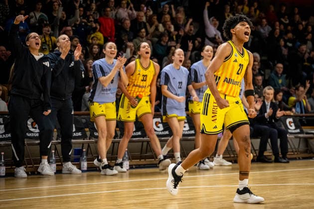 Basketball Berlin 31.01.2026 Saison 2025 2026 DBBL 1. Bundesliga Alba Berlin - Saarlouis Royals Deeshyra Thomas (Alba, No.21) Jubel