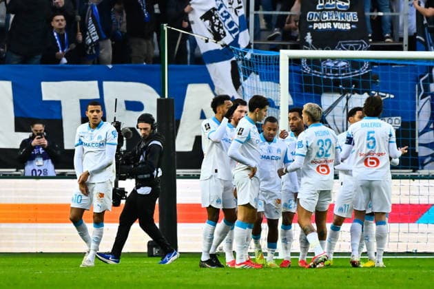FOOTBALL : Paris FC vs Marseille - Ligue 1 - 31 01 2026 Mason Greenwood ( 10 - Olympique Marseille ) celebrates with teammates during the Ligue 1 match between Paris FC and Olympique de Marseille at Stade Jean Bouin on January 31, 2026 in Paris, France. ( Photo by Federico Pestellini PsnewZ ) - ParisFrance  Copyright: xFedericoxPestellinix