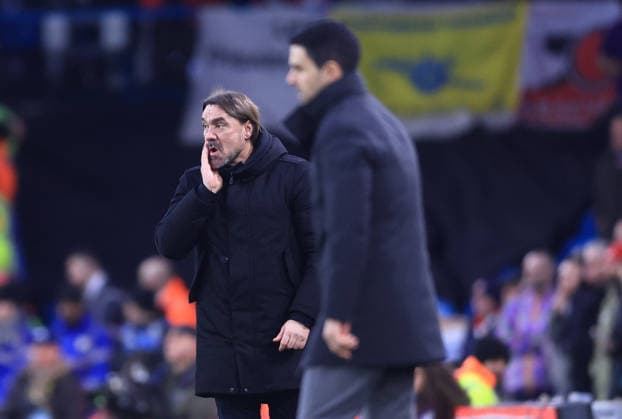 Leeds, England, 31st January 2026. Daniel Farke manager of Leeds United during the Leeds United vs Arsenal Premier League match at Elland Road, Leeds. Picture credit should read: Jessica Hornby Sportimage EDITORIAL USE ONLY. No use with unauthorised audio, video, data, fixture lists, club league logos or live services. Online in-match use limited to 120 images, no video emulation. No use in betting, games or single club league player publications. SPI_064_JH_LEEDS_ARSENAL SPI-4494-0066