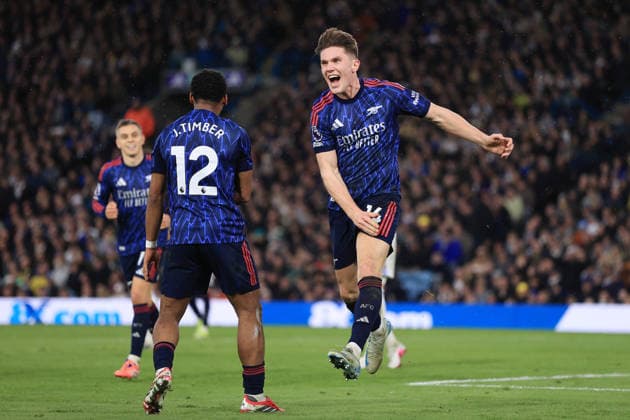 Football - Premier League - Leeds United v Arsenal 31st January 2026 - Premier League - Leeds United v Arsenal - Viktor Gyokeres of Arsenal celebrates after scoring their 3rd goal - Photo: Simon Stacpoole Offside. Leeds UK Copyright: xSimonxStacpoolexOffside