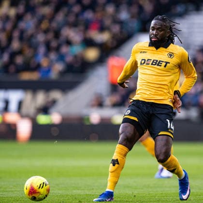 31st January 2026; Molineux Stadium, Wolverhampton, West Midlands, England; Premier League Football, Wolverhampton Wanderers versus Bournemouth; Tolu Arokodare of Wolverhampton Wanderers passes the ball  GodfreyxPitt Content restricted for UK based newspaper