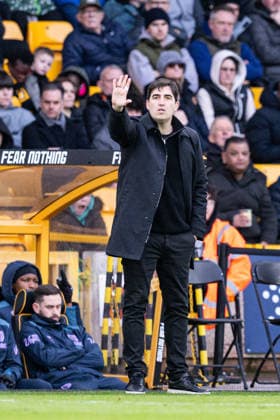 31st January 2026; Molineux Stadium, Wolverhampton, West Midlands, England; Premier League Football, Wolverhampton Wanderers versus Bournemouth; AFC Bournemouth Manager Andoni Iraola gives instructions to his team  GodfreyxPitt Content restricted for UK based newspaper