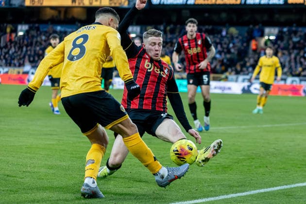 Wolverhampton Wanderers v Bournemouth, Premier League Wolverhampton Wanderers midfielder Joao Gomes (8) crosses ball during the Premier League match between Wolverhampton Wanderers and Bournemouth at Molineux, Wolverhampton, UK on 31 January 2026. Wolverhampton Molineux West Midlands UK Editorial use only DataCo restrictions apply See www.football-dataco.com , Copyright: xManjitxNarotrax PSI-23661-0035