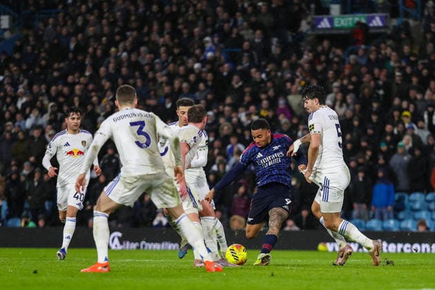 Leeds United v Arsenal, Premier League Gabriel Jesus Of Arsenal scores a GOAL 0-4 during the Leeds United v Arsenal Premier League match at Elland Road, Leeds, England on 31 January 2026 Credit: Lee Keuneke Every Second Media Editorial use only. All images are copyright Every Second Media Limited. No images may be reproduced without prior permission. All rights reserved. Premier League and Football League images are subject to licensing agreements with Football DataCo Limited. see https: www.football-dataco.com Copyright: xIMAGO EveryxSecondxMediax ESM-1781-0070 LeexKeunekex xEveryxSecondxMediax