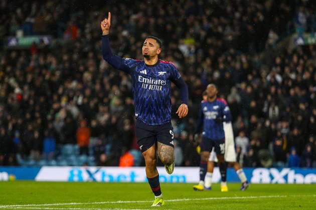 Leeds United v Arsenal, Premier League Gabriel Jesus Of Arsenal scores a GOAL 0-4 and celebrates during the Leeds United v Arsenal Premier League match at Elland Road, Leeds, England on 31 January 2026 Credit: Lee Keuneke Every Second Media Editorial use only. All images are copyright Every Second Media Limited. No images may be reproduced without prior permission. All rights reserved. Premier League and Football League images are subject to licensing agreements with Football DataCo Limited. see https: www.football-dataco.com Copyright: xIMAGO EveryxSecondxMediax ESM-1781-0071 LeexKeunekex xEveryxSecondxMediax