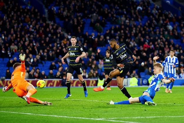 Beto of Everton scores a goal to make the score 1-1. Brighton and Hove Albion v Everton, Premier League, Football, American Express Community Stadium, Brighton, UK - 31 Jan 2026Brighton American Express Community Stadi United Kingdom EDITORIAL USE ONLY No use with unauthorised audio, video, data, fixture lists, club league logos or live services. Online in-match use limited to 120 images, no video emulation. No use in betting, games or single club league player publications. Copyright: xJamesxMarsh Shutterstockx 16496734ar