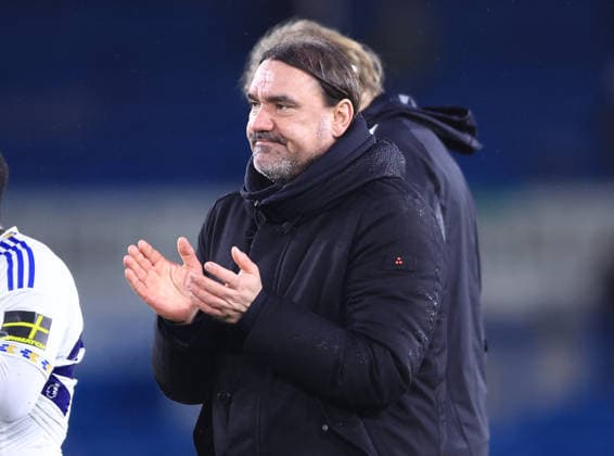 Leeds, England, 31st January 2026. Dejected Daniel Farke manager of Leeds United claps the fans during the Leeds United vs Arsenal Premier League match at Elland Road, Leeds. Picture credit should read: Jessica Hornby Sportimage EDITORIAL USE ONLY. No use with unauthorised audio, video, data, fixture lists, club league logos or live services. Online in-match use limited to 120 images, no video emulation. No use in betting, games or single club league player publications. SPI_079_JH_LEEDS_ARSENAL SPI-4494-0091