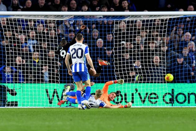 Brighton and Hove Albion v Everton, Premier League GOAL 1-1 scored by Beto Forward of Everton FC during the Premier League match between Brighton and Hove Albion and Everton at the American Express Stadium, Brighton and Hove, UK on 31 January 2026. Brighton and Hove American Express Stadium East Sussex UK Editorial use only DataCo restrictions apply See www.football-dataco.com , Copyright: xJeffxMoodx PSI-23658-0054