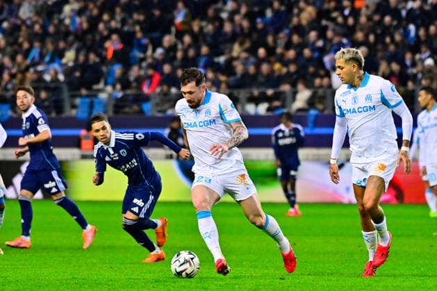 FOOTBALL : Paris FC vs Marseille - Ligue 1 - 31 01 2026 Pierre Emile Hojbjerg ( 23 - Olympique Marseille ) during the Ligue 1 match between Paris FC and Olympique de Marseille at Stade Jean Bouin on January 31, 2026 in Paris, France. ( Photo by Federico Pestellini PsnewZ ) - ParisFrance  Copyright: xFedericoxPestellinix