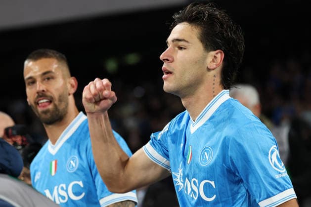 Antonio Vergara of SSC Napoli celebrates after scoring the goal of 1-0 during the Serie A 2025 2026 football match between SSC Napoli and ACF Fiorentina at Diego Armando Maradona stadium in Naples (Italy), January 31st, 2026. CesarexPurini