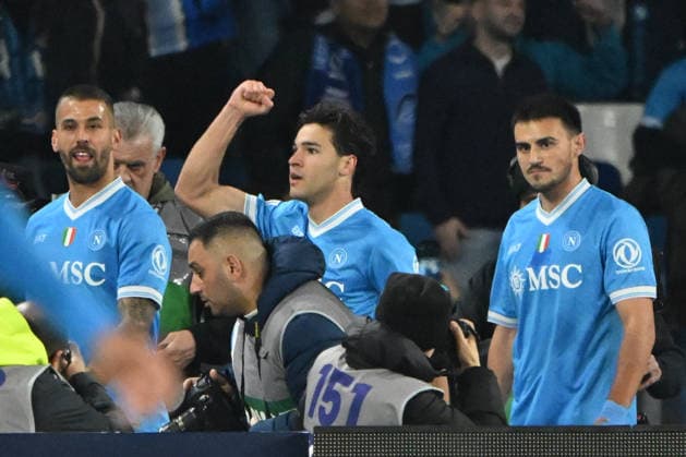 Antonio Vergara of SSC Napoli celebrates after scoring goal during Serie A Enelive match between SSC Napoli vs ACF Fiorentina:Danilo Gemito Live Photo  Copyright: xDaniloxGemito IPAxSportx xipa-agency.netx xx IPA_70800350 IPA_Agency_IPA70800350