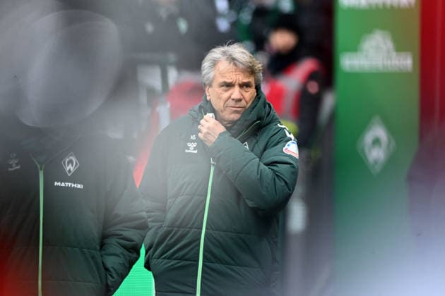 Trainer Horst STEFFEN (HB) Fussball 1. Bundesliga Saison 2025 2026, 20.Spieltag, Spieltag20, matchday20, SV Werder Bremen (HB) - Borussia Moenchengladbach (MG) 1-1 am 31.01.2026 im Weserstadion Bremen Deutschland. DFL regulations prohibit any use of photographs as image sequences and or quasi-video Â