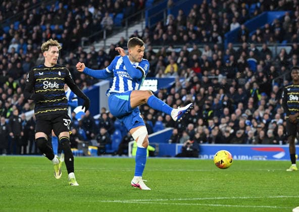 Joel Veltman of Brighton in action during the Premier League match between Brighton and Hove Albion and Everton at the American Express Stadium, Brighton UK - Saturday 31st January 2026 Brighton v Everton Premier League Football, Amex Stadium, Sussex, UK - 31 Jan 2026Brighton Amex Stadium Sussex United Kingdom Editorial use only. No merchandising. For Football images FA and Premier League restrictions apply inc. no internet mobile usage without FAPL license - for details contact Football Dataco  Copyright: xLizxFinlayson TPI Shutterstockx 16497437bj