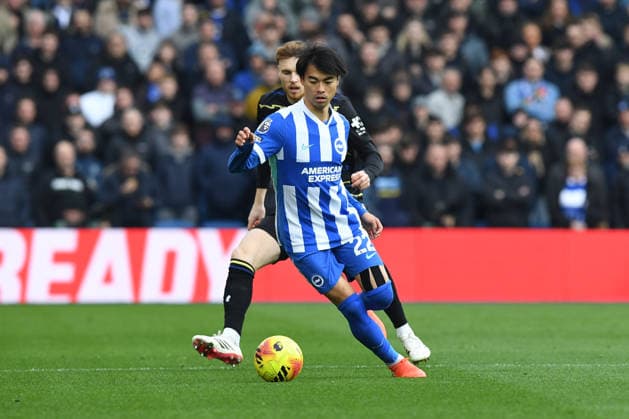 Brighton and Hove Albion v Everton, Premier League Kaoru Mitoma Midfielder of Brighton and Hove Albion in action during the Premier League match between Brighton and Hove Albion and Everton at the American Express Stadium, Brighton and Hove, UK on 31 January 2026. Brighton and Hove American Express Stadium East Sussex UK Editorial use only DataCo restrictions apply See www.football-dataco.com , Copyright: xJeffxMoodx PSI-23658-0061