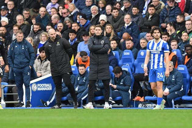 Brighton and Hove Albion v Everton, Premier League Fabian Hurzeler Manager of Brighton and Hove Albion watches his team during the Premier League match between Brighton and Hove Albion and Everton at the American Express Stadium, Brighton and Hove, UK on 31 January 2026. Brighton and Hove American Express Stadium East Sussex UK Editorial use only DataCo restrictions apply See www.football-dataco.com , Copyright: xJeffxMoodx PSI-23658-0074