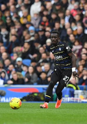 Brighton and Hove Albion v Everton, Premier League Idrissa Gana Gueye Midfielder of Everton FC in action during the Premier League match between Brighton and Hove Albion and Everton at the American Express Stadium, Brighton and Hove, UK on 31 January 2026. Brighton and Hove American Express Stadium East Sussex UK Editorial use only DataCo restrictions apply See www.football-dataco.com , Copyright: xJeffxMoodx PSI-23658-0075