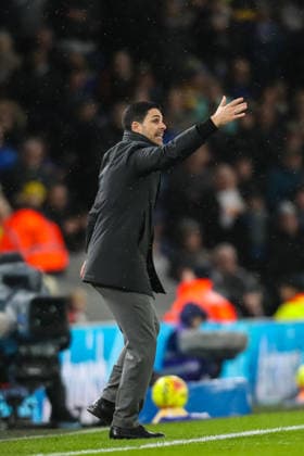 Leeds United v Arsenal, Premier League Mikel Arteta Manager Of Arsenal gestures during the Leeds United v Arsenal Premier League match at Elland Road, Leeds, England on 31 January 2026 Credit: Lee Keuneke Every Second Media Editorial use only. All images are copyright Every Second Media Limited. No images may be reproduced without prior permission. All rights reserved. Premier League and Football League images are subject to licensing agreements with Football DataCo Limited. see https: www.football-dataco.com Copyright: xIMAGO EveryxSecondxMediax ESM-1781-0088 LeexKeunekex xEveryxSecondxMediax