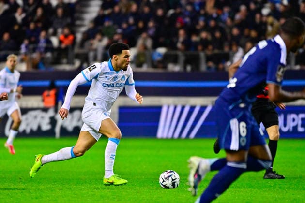 FOOTBALL : Paris FC vs Marseille - Ligue 1 - 31 01 2026 Ethan Nwaneri ( 11 - Olympique Marseille ) during the Ligue 1 match between Paris FC and Olympique de Marseille at Stade Jean Bouin on January 31, 2026 in Paris, France. ( Photo by Federico Pestellini PsnewZ ) - ParisFrance  Copyright: xFedericoxPestellinix