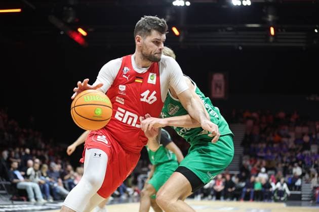 31.01.2026 - Basketball - Saison 2025 2026 - 2. Bundesliga Pro-A - 20. Spieltag: Nürnberg Falcons Basketball Club NBC - EPG Baskets Koblenz - Sportfoto Zink DaMa - xdaxmax - Julius Wolf (16, Nürnberg Falcons BC NBC ) Jannis Sonnefeld (14, EPG Guardians Koblenz )