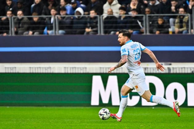 FOOTBALL : Paris FC vs Marseille - Ligue 1 - 31 01 2026 Pierre Emile Hojbjerg ( 23 - Olympique Marseille ) during the Ligue 1 match between Paris FC and Olympique de Marseille at Stade Jean Bouin on January 31, 2026 in Paris, France. ( Photo by Federico Pestellini PsnewZ ) - ParisFrance  Copyright: xFedericoxPestellinix
