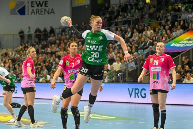 Ariane Pfundstein (VfL Oldenburg, 20) wirft VfL Oldenburg vs. SV Union Halle-Neustadt, ALSCO Handball Bundesliga Frauen, 15. Spieltag, Saison 2025 2026, 31.01.2026, VfL Oldenburg vs. SV Union Halle-Neustadt, ALSCO Handball Bundesliga Frauen, 15. Spieltag, Saison 2025 2026, 31.01.2026 Oldenburg Copyright: xEibner-Pressefoto RobertxGertzenx EP_RGN
