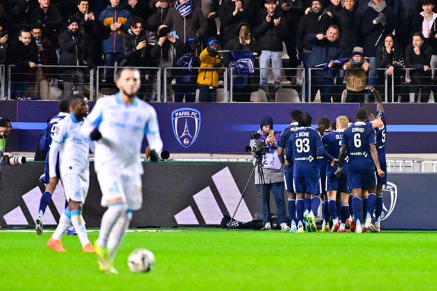 FOOTBALL : Paris FC vs Marseille - Ligue 1 - 31 01 2026 Ilan KEBBAL ( 10 - PFC ) celebrates with teammates during the Ligue 1 match between Paris FC and Olympique de Marseille at Stade Jean Bouin on January 31, 2026 in Paris, France. ( Photo by Federico Pestellini PsnewZ ) - ParisFrance  Copyright: xFedericoxPestellinix