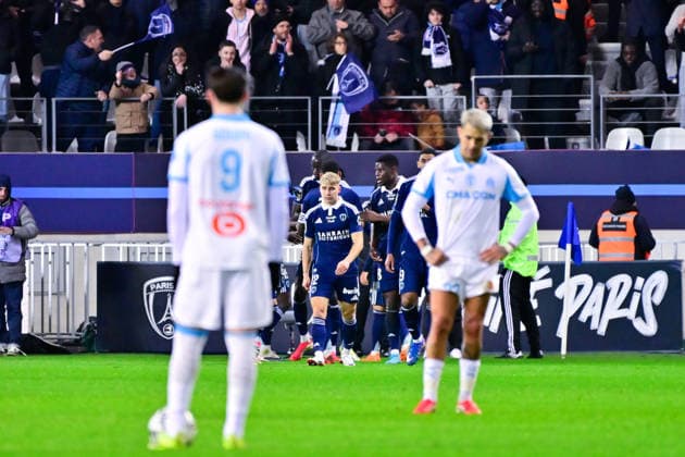 FOOTBALL : Paris FC vs Marseille - Ligue 1 - 31 01 2026 Ilan KEBBAL ( 10 - PFC ) celebrates with teammates during the Ligue 1 match between Paris FC and Olympique de Marseille at Stade Jean Bouin on January 31, 2026 in Paris, France. ( Photo by Federico Pestellini PsnewZ ) - ParisFrance  Copyright: xFedericoxPestellinix