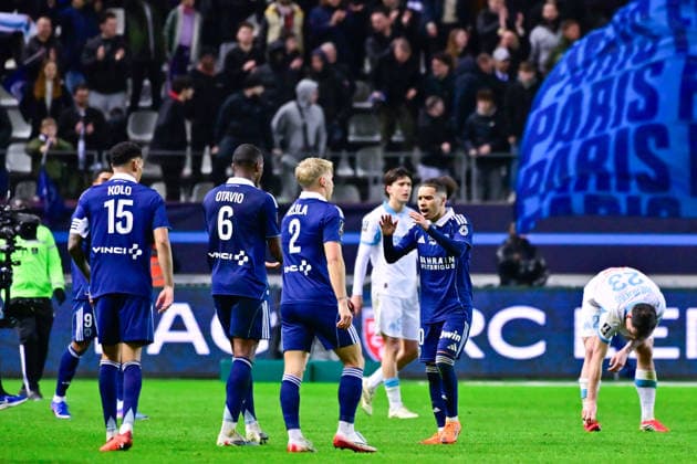 FOOTBALL : Paris FC vs Marseille - Ligue 1 - 31 01 2026 Ilan KEBBAL ( 10 - PFC ) and PFC players celebrate following the Ligue 1 match between Paris FC and Olympique de Marseille at Stade Jean Bouin on January 31, 2026 in Paris, France. ( Photo by Federico Pestellini PsnewZ ) - ParisFrance  Copyright: xFedericoxPestellinix