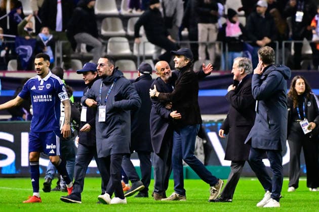 FOOTBALL : Paris FC vs Marseille - Ligue 1 - 31 01 2026 Antoine Arnault ( owner PFC ) celebrates following the Ligue 1 match between Paris FC and Olympique de Marseille at Stade Jean Bouin on January 31, 2026 in Paris, France. ( Photo by Federico Pestellini PsnewZ ) - ParisFrance  Copyright: xFedericoxPestellinix