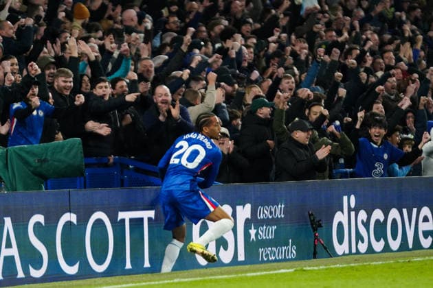 Chelsea v West Ham United, Premier League Joao Pedro of Chelsea celebrating his goal to make it 1-2 during the Chelsea v West Ham United Premier League match at Stamford Bridge, London, England on 31 January 2026 Credit: Dylan Hepworth Every Second Media Editorial use only. All images are copyright Every Second Media Limited. No images may be reproduced without prior permission. All rights reserved. Premier League and Football League images are subject to licensing agreements with Football DataCo Limited. see https: www.football-dataco.com Copyright: xIMAGO EveryxSecondxMediax ESM-1782-0053 DylanxHepworthx xEveryxSecondxMediax