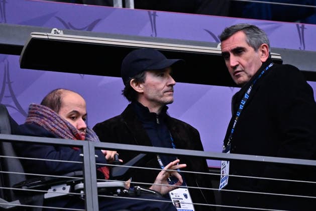 FOOTBALL : Paris FC vs Marseille - Ligue 1 - 31 01 2026 Jean Marc GALLOT ( general director PFC ) and Antoine Arnault ( owner PFC ) attend the Ligue 1 match between Paris FC and Olympique de Marseille at Stade Jean Bouin on January 31, 2026 in Paris, France. ( Photo by Federico Pestellini PsnewZ ) - ParisFrance  Copyright: xFedericoxPestellinix