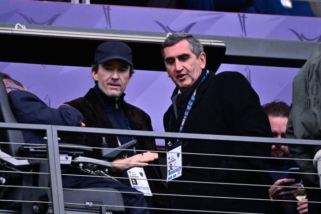 FOOTBALL : Paris FC vs Marseille - Ligue 1 - 31 01 2026 Jean Marc GALLOT ( general director PFC ) and Antoine Arnault ( owner PFC ) attend the Ligue 1 match between Paris FC and Olympique de Marseille at Stade Jean Bouin on January 31, 2026 in Paris, France. ( Photo by Federico Pestellini PsnewZ ) - ParisFrance  Copyright: xFedericoxPestellinix