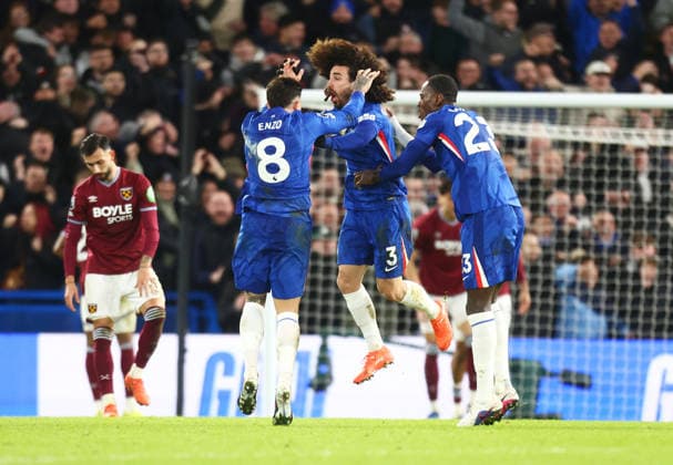 Chelsea v West Ham United, English Premier League, Stamford Bridge, London, UK - 31 01 2026 Marc Cucurella of Chelsea celebrates scoring their second goal celebrates the Premier League home win against West Ham United at Stamford Bridge London Stamford Bridge London GBR, UK NEWSPAPERS OUT Copyright: xMarkxGreenwoodx
