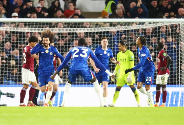 Chelsea v West Ham United, English Premier League, Stamford Bridge, London, UK - 31 01 2026 Marc Cucurella of Chelsea celebrates scoring their second goal celebrates the Premier League home win against West Ham United at Stamford Bridge London Stamford Bridge London GBR, UK NEWSPAPERS OUT Copyright: xMarkxGreenwoodx