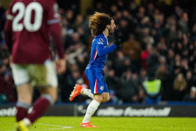 Chelsea v West Ham United, Premier League Marc Cucurella of Chelsea celebrating his goal to make it 2-2 during the Chelsea v West Ham United Premier League match at Stamford Bridge, London, England on 31 January 2026 Credit: Dylan Hepworth Every Second Media Editorial use only. All images are copyright Every Second Media Limited. No images may be reproduced without prior permission. All rights reserved. Premier League and Football League images are subject to licensing agreements with Football DataCo Limited. see https: www.football-dataco.com Copyright: xIMAGO EveryxSecondxMediax ESM-1782-0062 DylanxHepworthx xEveryxSecondxMediax